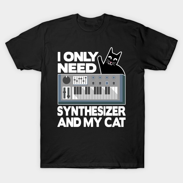 Only Analog Cat Modular Synthesizer Synth Drum T-Shirt by Kuehni